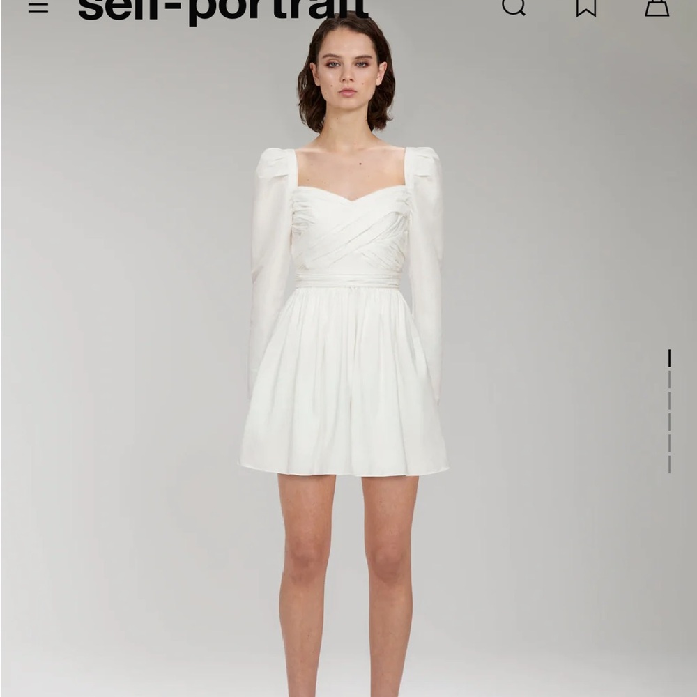 WHITE TAFFETA MINI DRESS